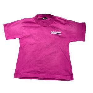 Balenciaga Kids Size 4 Classic Logo T Shirt Pink H94